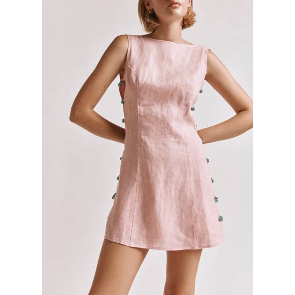 Elegant Pink Mini Dress with Side Details